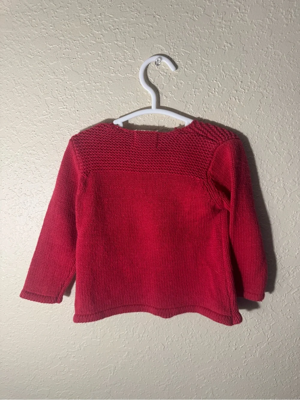 Zara Baby Girl 12-18M Red Knit Sweater Pocket Button Pullover